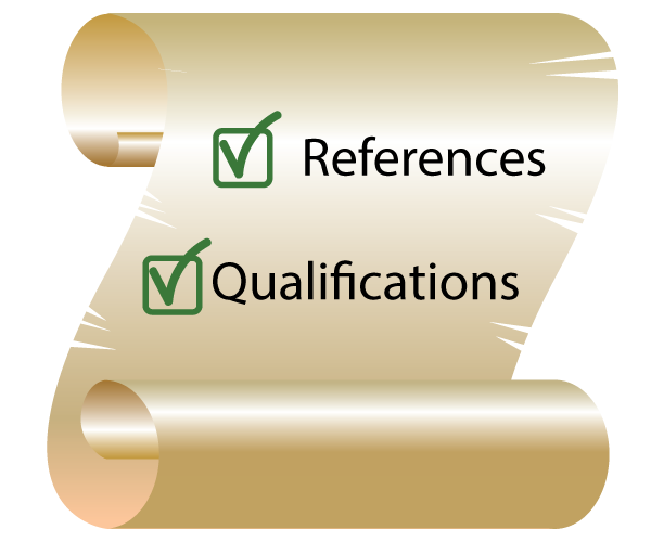 References and qualifications